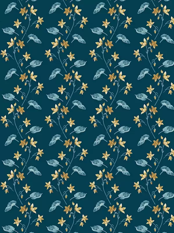 ANDOVER FABRICS - BEACH HOUSE par Edyta Sitar 1167-B Clematis Midnight