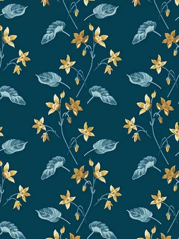 ANDOVER FABRICS - BEACH HOUSE par Edyta Sitar 1167-B Clematis Midnight