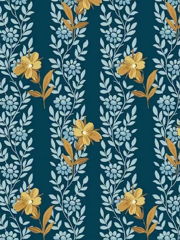 ANDOVER FABRICS - BEACH HOUSE par Edyta Sitar 1166-B Blue Poppy Midnight