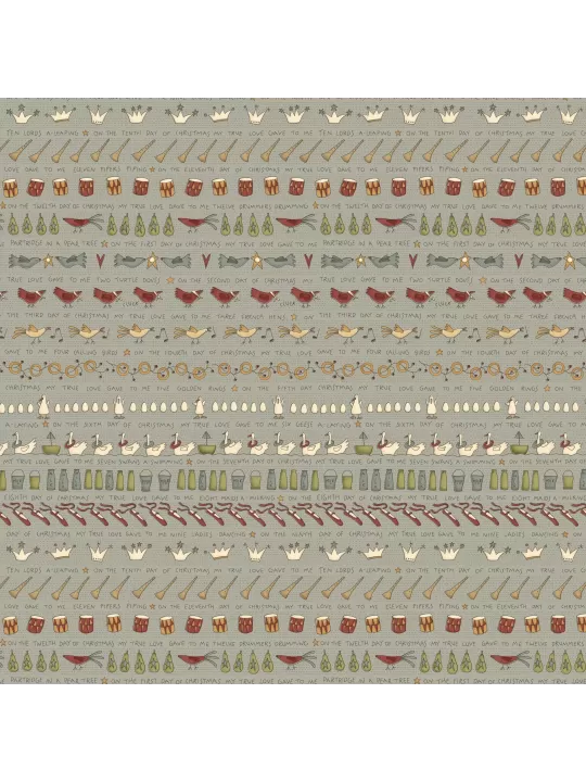 HENRY GLASS FABRICS - ON THE 12th DAY par Anni Downs Réf. 2488-11