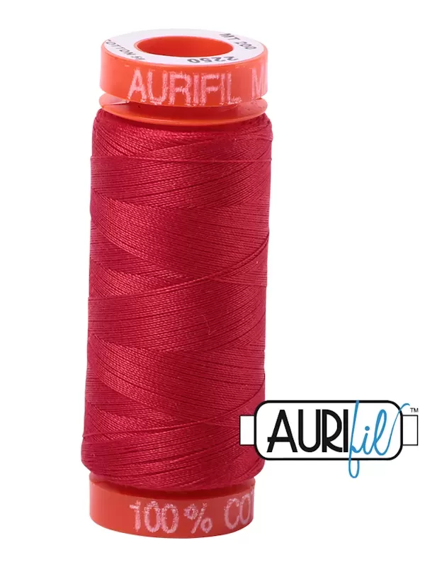 FIL COTON MAKO 50 AURIFIL 2250 Red - Petite bobine de 200 mètres