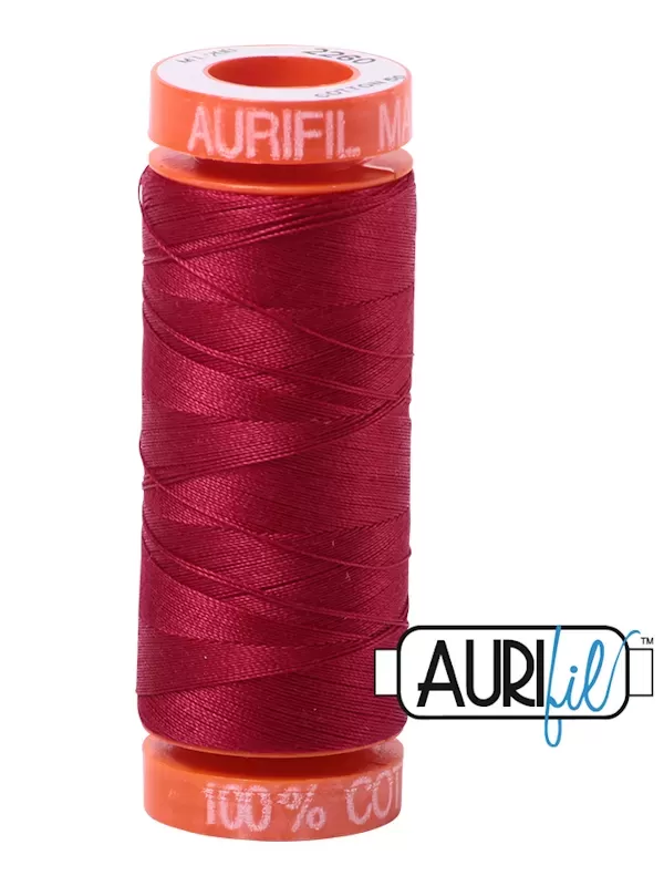 FIL COTON MAKO 50 AURIFIL 2260 Red Wine - Petite bobine de 200 mètres