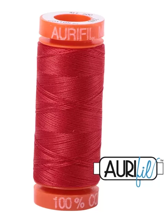 FIL COTON MAKO 50 AURIFIL 2265 Lobster Red - Petite bobine de 200 mètres