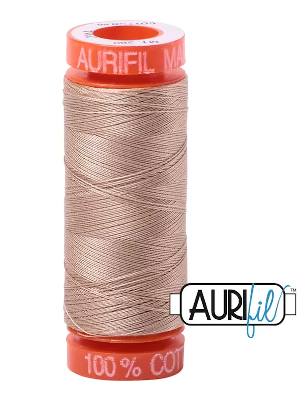 FIL COTON MAKO 50 AURIFIL 2314 Beige - Petite bobine de 200 mètres