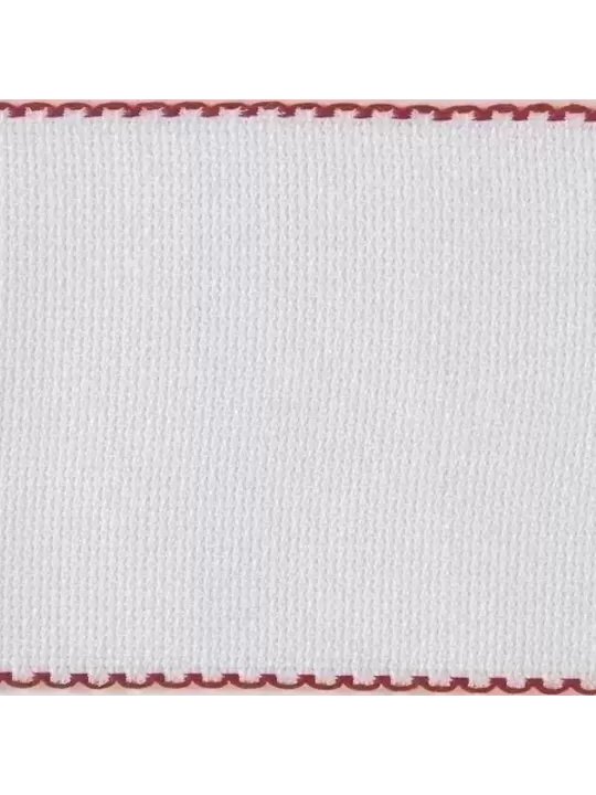 DMC Galon à broder Toile Aïda Coton 3cm Blanc Feston Rouge