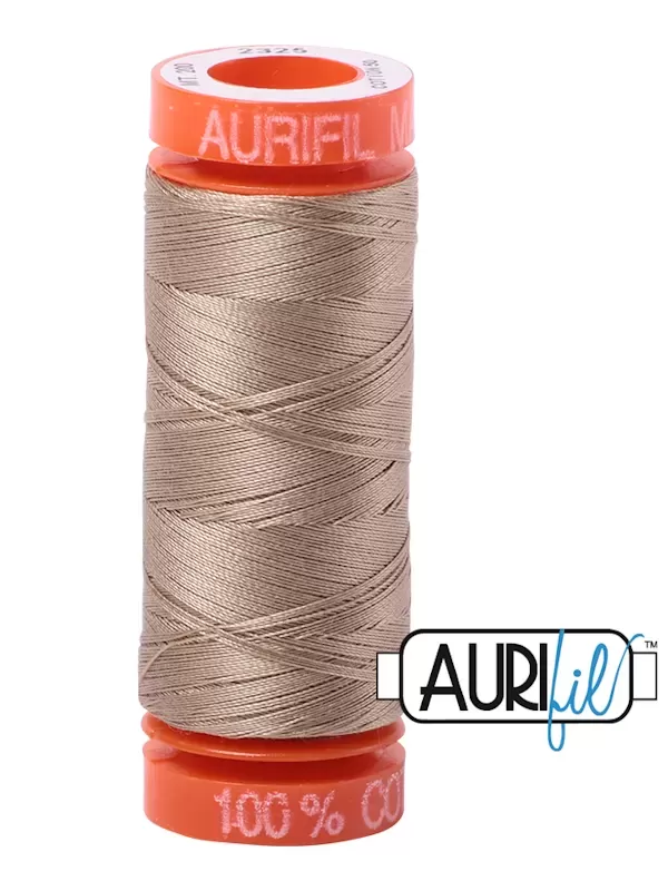 FIL COTON MAKO 50 AURIFIL 2325 Linen - Petite bobine de 200 mètres