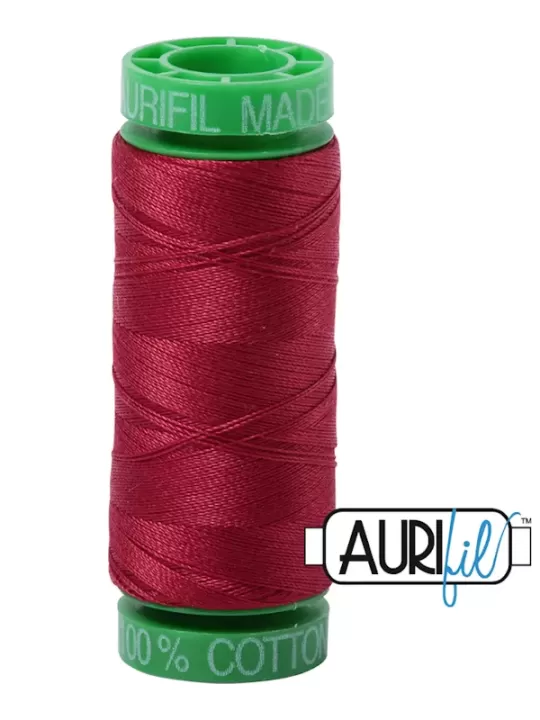 FIL COTON MAKO 40 AURIFIL 1103 Burgundy - Petite bobine de 150 mètres