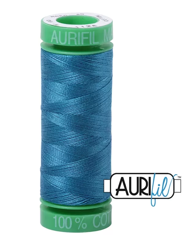 FIL COTON MAKO 40 AURIFIL 1125 Medium Teal - Petite bobine de 150 mètres