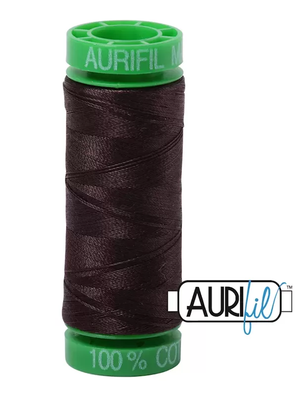 FIL COTON MAKO 40 AURIFIL 1130 Very Dark Bark - Petite bobine de 150 mètres