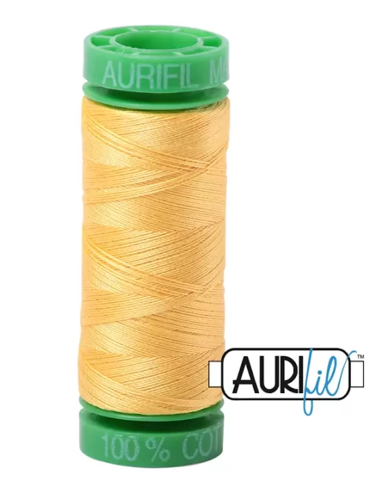 FIL COTON MAKO 40 AURIFIL 1135 Pale Yellow - Petite bobine de 150 mètres