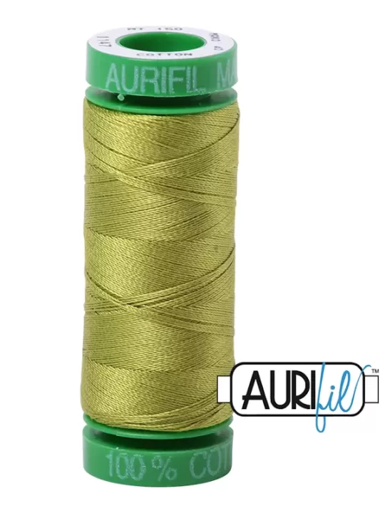 FIL COTON MAKO 40 AURIFIL 1147 Light Leaf Green - Petite bobine de 150 mètres