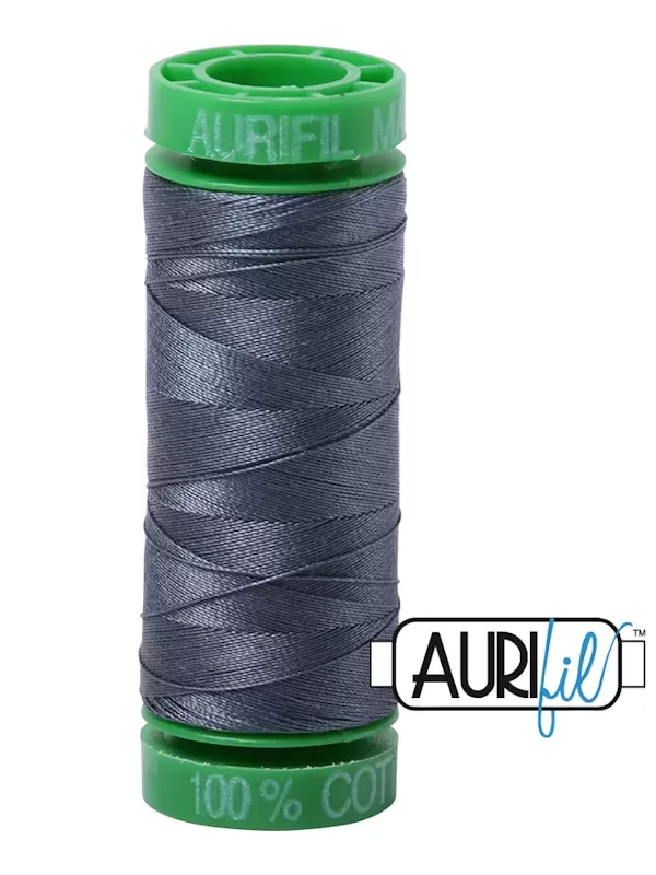 FIL COTON MAKO 40 AURIFIL 1158 Medium Grey - Petite bobine de 150 mètres