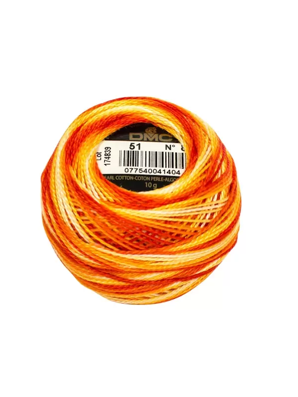 DMC Coton Perlé N° 8 (Art. 116) 51 Orange citrouille ombré