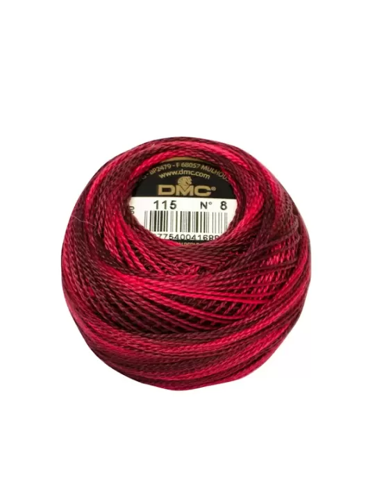 DMC Coton Perlé N° 8 (Art. 116) 115 Rouge opéra ombré