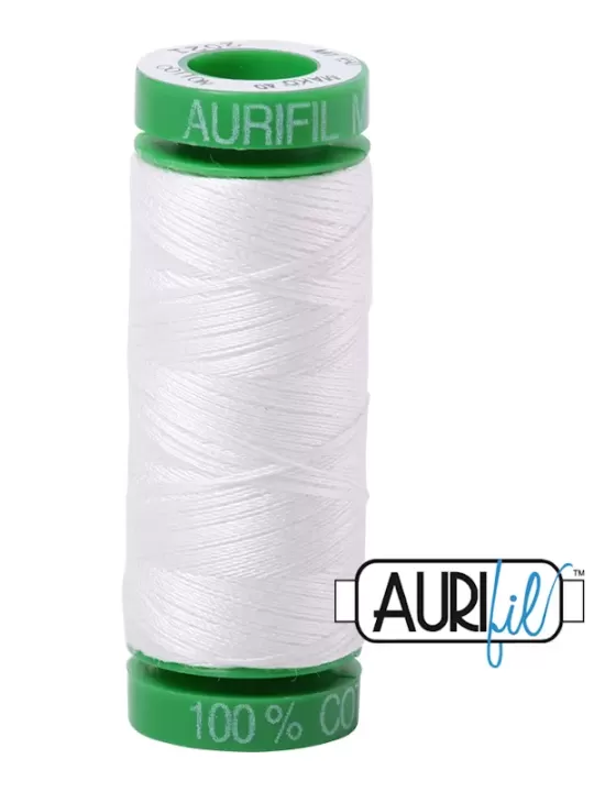 FIL COTON MAKO 40 AURIFIL 2021 Natural White - Petite bobine de 150 mètres