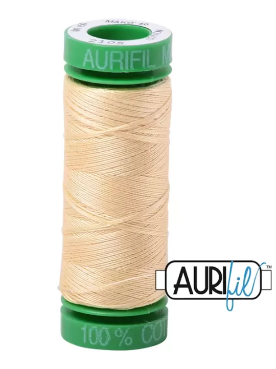 FIL COTON MAKO 40 AURIFIL 2105 Champagne - Petite bobine de 150 mètres