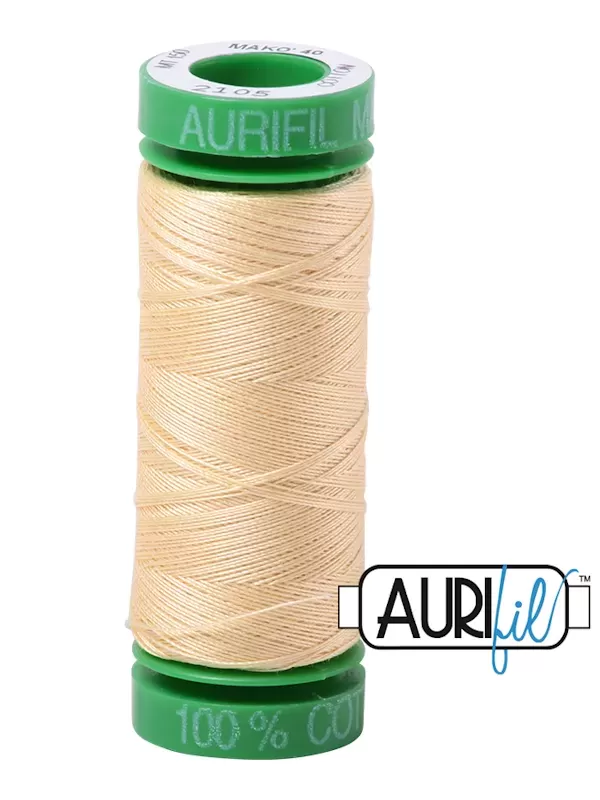 FIL COTON MAKO 40 AURIFIL 2105 Champagne - Petite bobine de 150 mètres