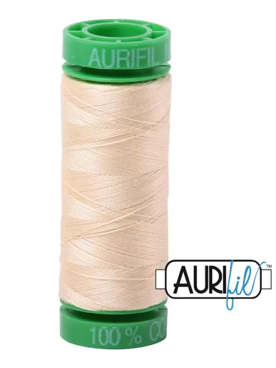 FIL COTON MAKO 40 AURIFIL 2123 Butter - Petite bobine de 150 mètres