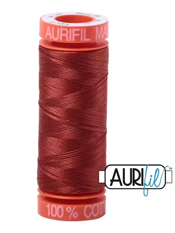 FIL COTON MAKO 50 AURIFIL 2385 Terracotta - Petite bobine de 200 mètres