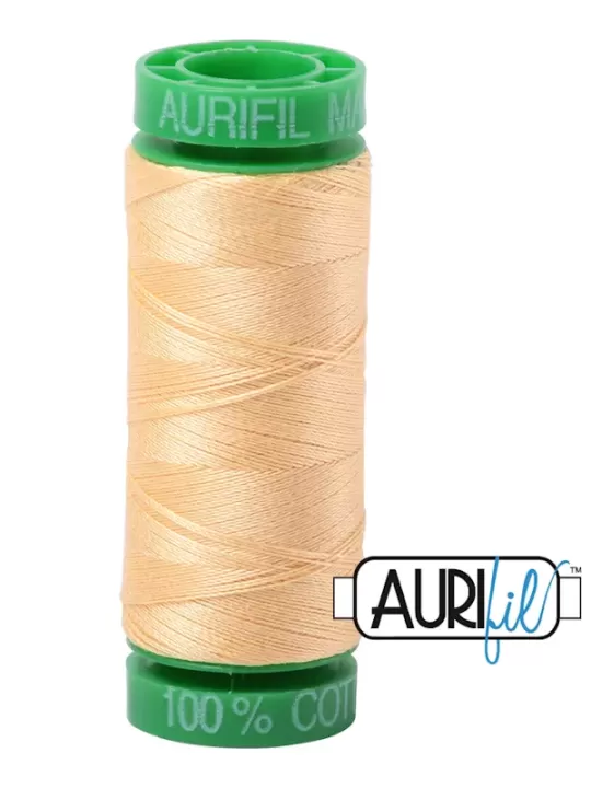 FIL COTON MAKO 40 AURIFIL 2130 Medium Butter - Petite bobine de 150 mètres