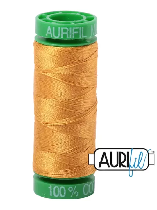 FIL COTON MAKO 40 AURIFIL 2140 Orange Mustard - Petite bobine de 150 mètres