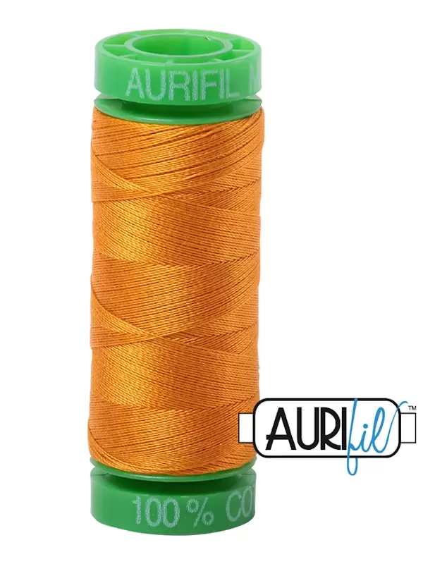 FIL COTON MAKO 40 AURIFIL 2145 Yellow Orange - Petite bobine de 150 mètres