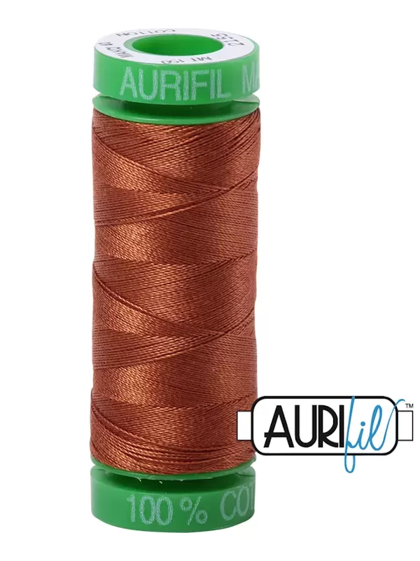 FIL COTON MAKO 40 AURIFIL 2155 Cinnamon - Petite bobine de 150 mètres