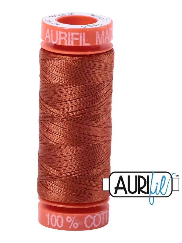 FIL COTON MAKO 50 AURIFIL 2390 Cinnamon Toast - Petite bobine de 200 mètres