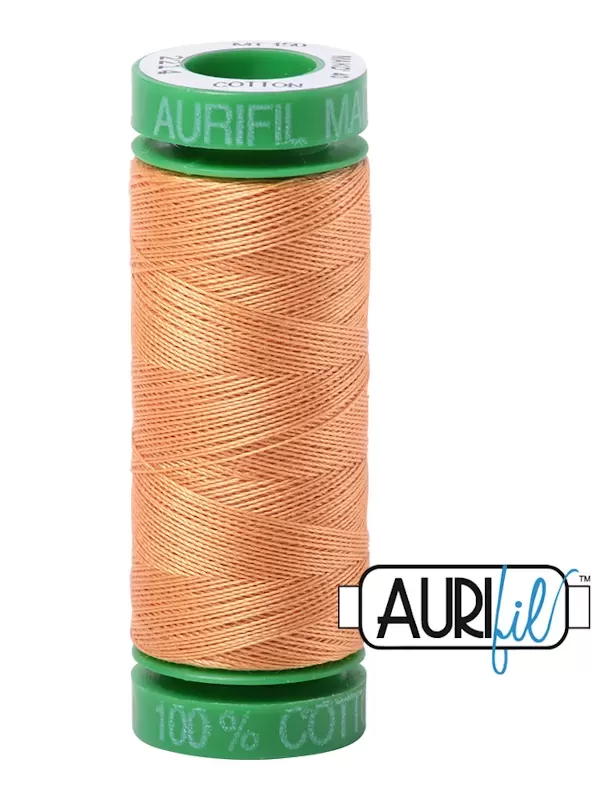 FIL COTON MAKO 40 AURIFIL 2214 Golden Honey - Petite bobine de 150 mètres