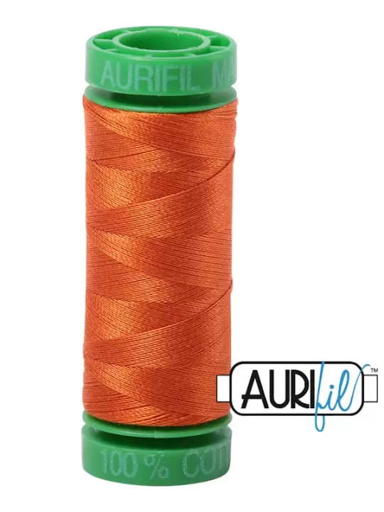 FIL COTON MAKO 40 AURIFIL 2235 Orange - Petite bobine de 150 mètres