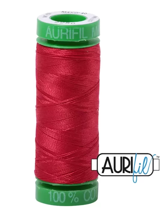 FIL COTON MAKO 40 AURIFIL 2250 Red - Petite bobine de 150 mètres