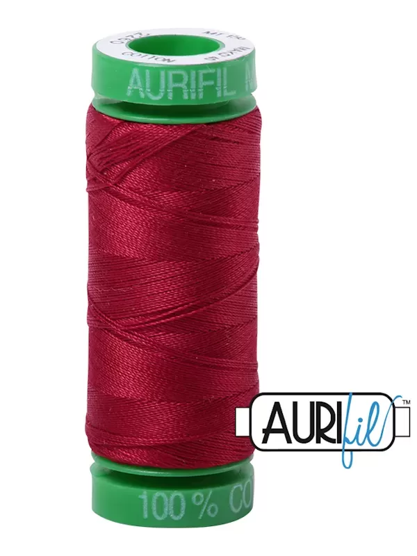 FIL COTON MAKO 40 AURIFIL 2260 Red Wine - Petite bobine de 150 mètres