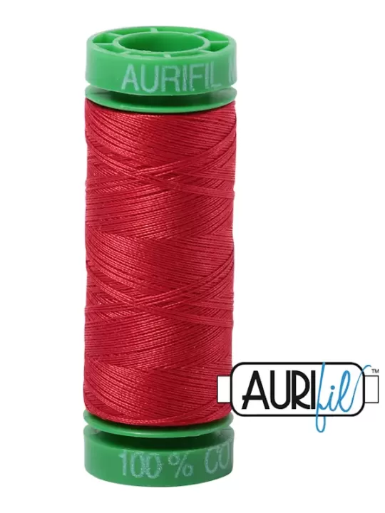 FIL COTON MAKO 40 AURIFIL 2265 Lobster Red - Petite bobine de 150 mètres