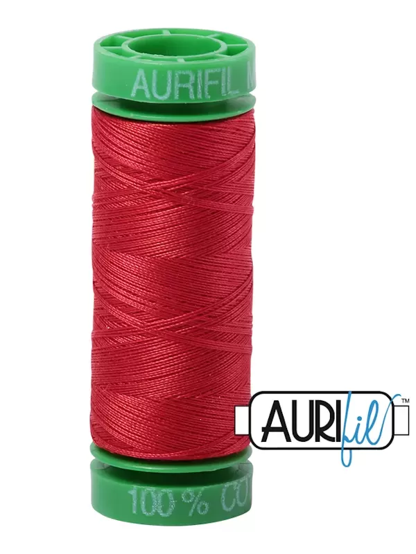 FIL COTON MAKO 40 AURIFIL 2265 Lobster Red - Petite bobine de 150 mètres