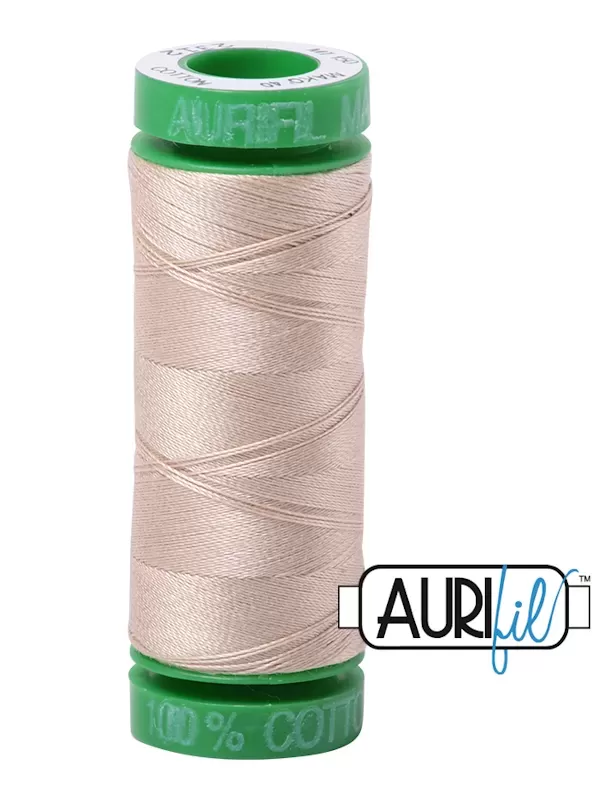 FIL COTON MAKO 40 AURIFIL 2312 Ermine - Petite bobine de 150 mètres