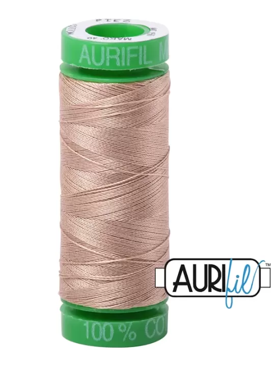 FIL COTON MAKO 40 AURIFIL 2314 Beige - Petite bobine de 150 mètres