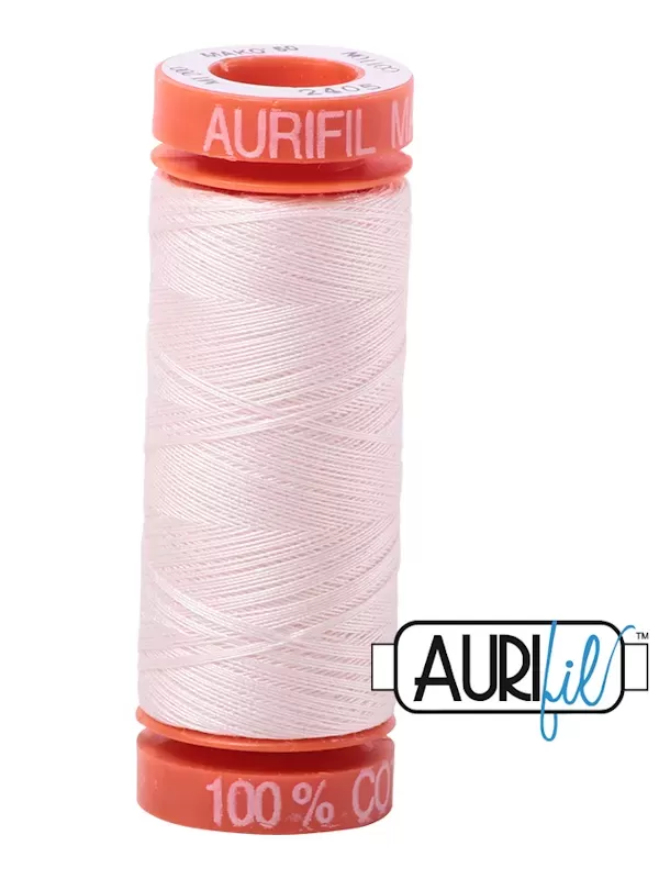 FIL COTON MAKO 50 AURIFIL 2405 Oyster - Petite bobine de 200 mètres