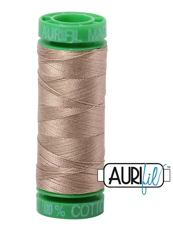 FIL COTON MAKO 40 AURIFIL 2325 Linen - Petite bobine de 150 mètres