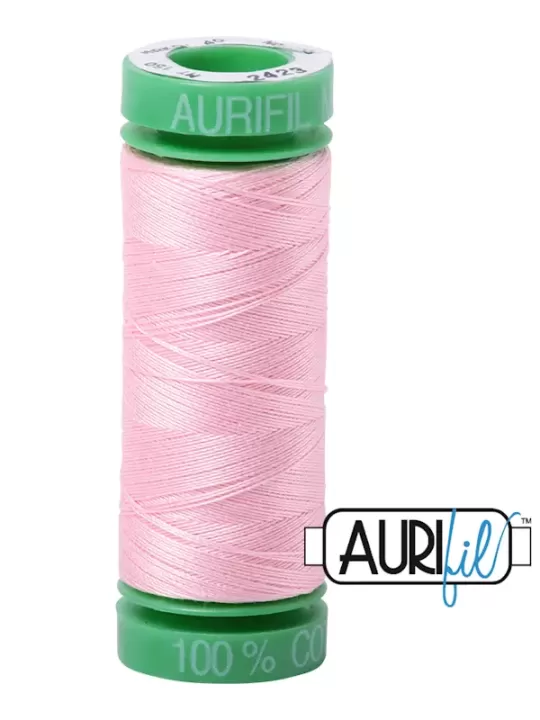 FIL COTON MAKO 40 AURIFIL 2423 Baby Pink - Petite bobine de 150 mètres