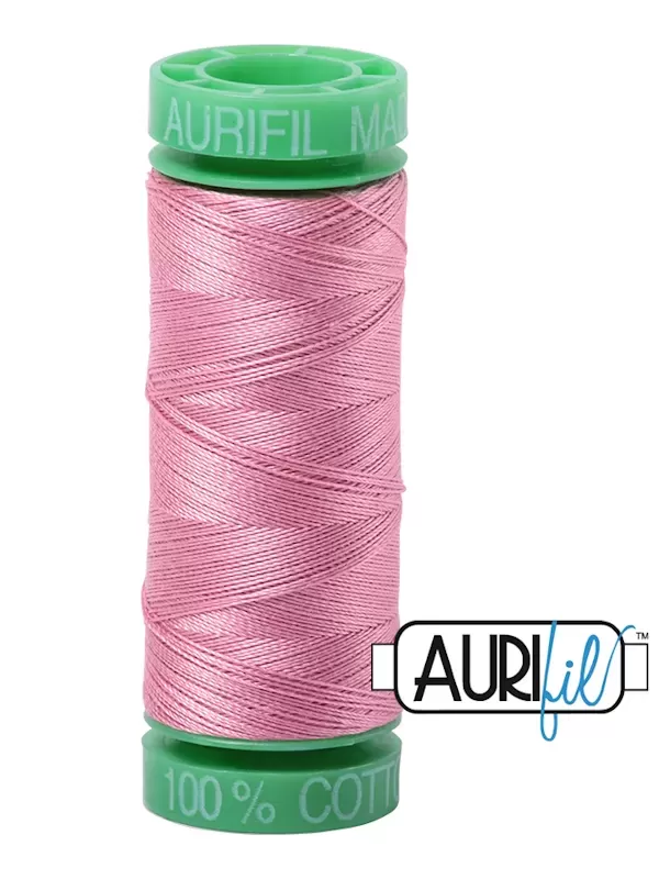 FIL COTON MAKO 40 AURIFIL 2430 Antique Rose - Petite bobine de 150 mètres