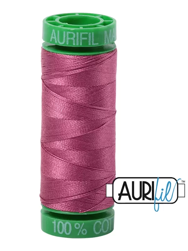 FIL COTON MAKO 40 AURIFIL 2450 Rose - Petite bobine de 150 mètres