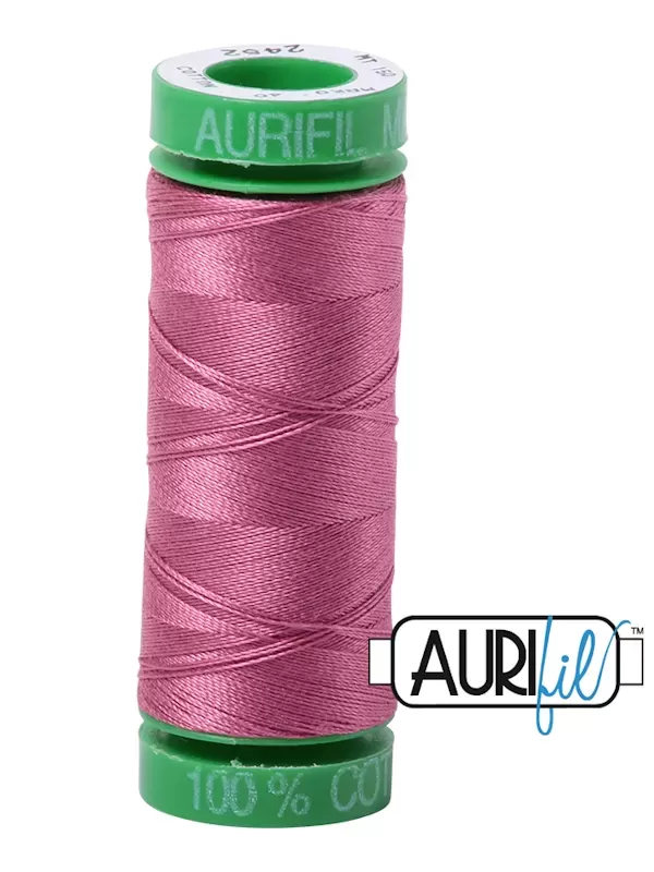 FIL COTON MAKO 40 AURIFIL 2452 Dusty Rose - Petite bobine de 150 mètres