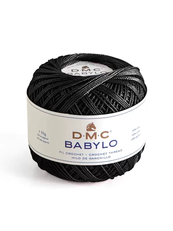 DMC FIL CROCHET BABYLO 20 Col. 310 Noir