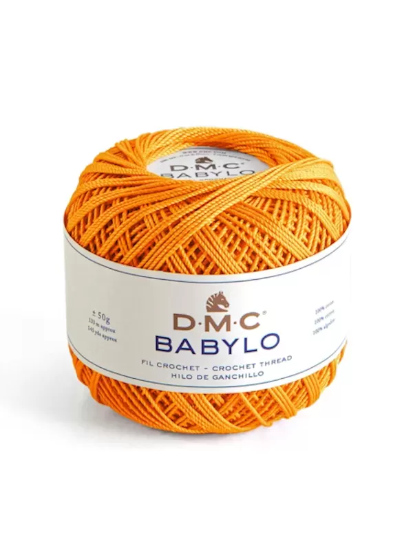 DMC FIL CROCHET BABYLO 20 Col. 741 Mandarine