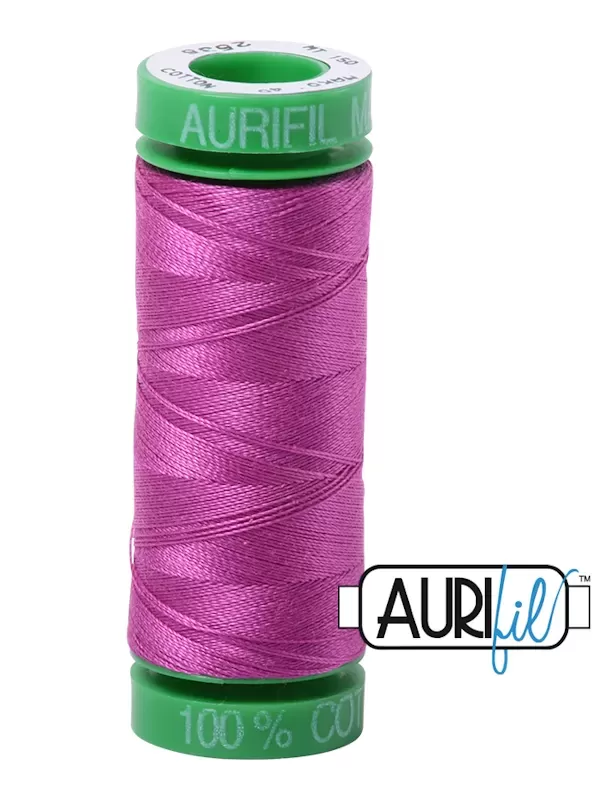 FIL COTON MAKO 40 AURIFIL 2535 Magenta - Petite bobine de 150 mètres