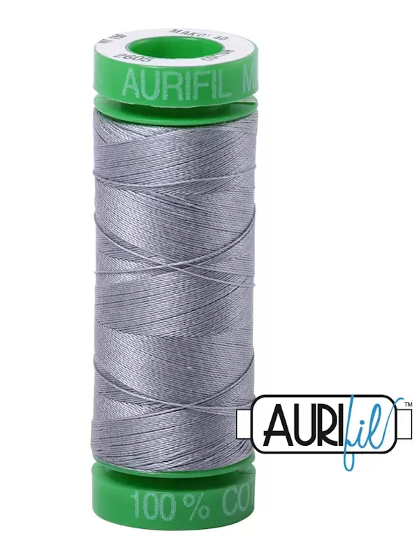 FIL COTON MAKO 40 AURIFIL 2605 Grey - Petite bobine de 150 mètres