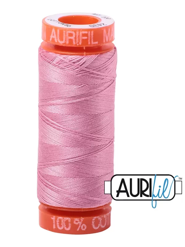 FIL COTON MAKO 50 AURIFIL 2430 Antique Rose - Petite bobine de 200 mètres