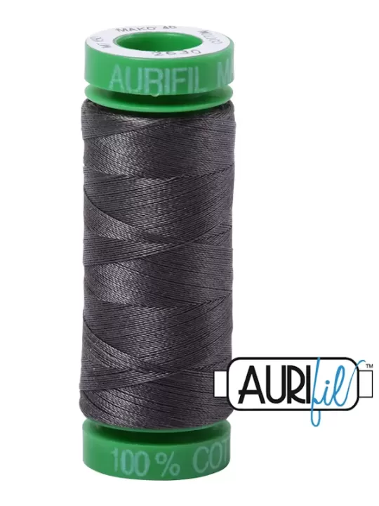 FIL COTON MAKO 40 AURIFIL 2630 Dark Pewter - Petite bobine de 150 mètres