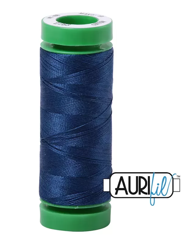 FIL COTON MAKO 40 AURIFIL 2783 Medium Delft Blue - Petite bobine de 150 mètres