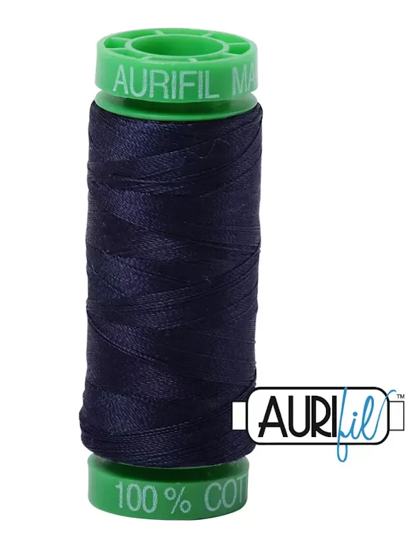 FIL COTON MAKO 40 AURIFIL 2785 Very Dark Navy - Petite bobine de 150 mètres